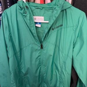 Green Columbia rain jacket